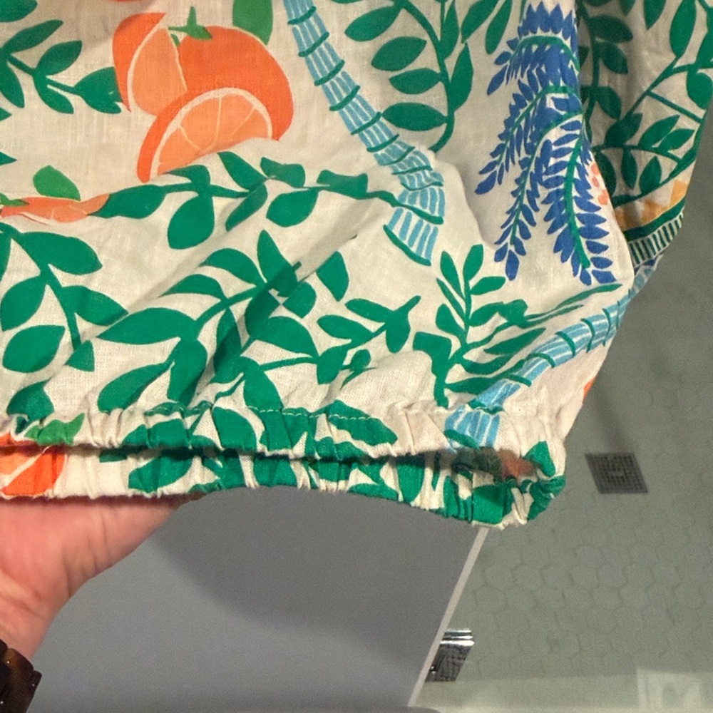 C&C California Green and Orange Floral Blouse - Picture 5 of 9